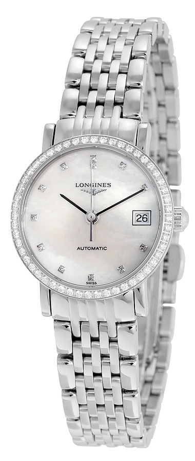 Longines Damklocka L4.309.0.87.6 Elegant Vit/Stål Ø25.5 mm - Longines