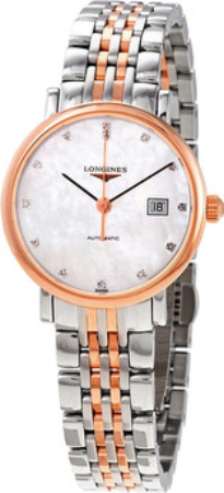 Longines Damklocka L4.310.5.87.7 Elegant Vit/Roséguldstonat stål - Longines