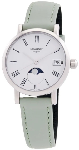 Longines Damklocka L4.330.4.11.0 Elegant Vit/L&auml;der &Oslash;30 mm