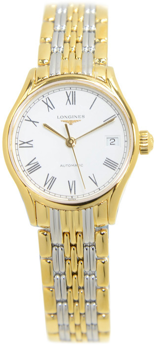 Longines Damklocka L4.360.2.11.7 Lyre Vit/Gulguldtonat stål Ø25 mm - Longines