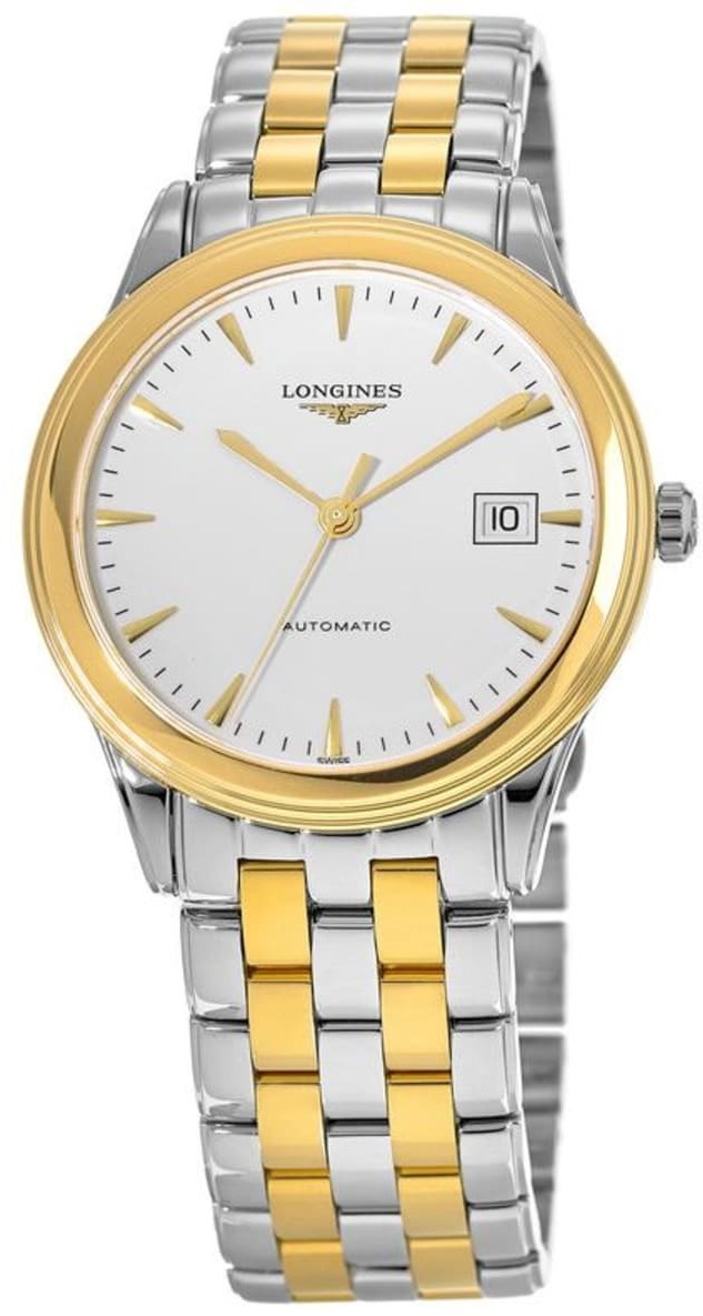 Longines Herrklocka L4.984.3.22.7 Flagship Vit/Gulguldtonat stål - Longines