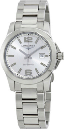 Longines Damklocka L3.376.4.76.6 Conquest Silverfärgad/Stål Ø29.5 - Longines