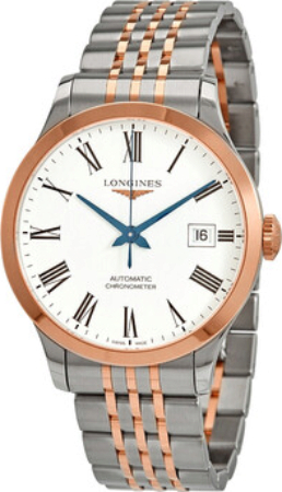 Longines Herrklocka L2.820.5.11.7 Record Vit/18 karat roséguld - Longines