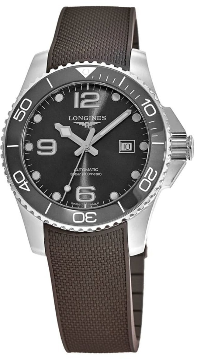 Longines Herrklocka L3.782.4.76.9 Hydroconquest Grå/Gummi Ø43 mm - Longines