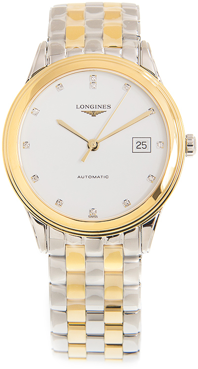 Longines Herrklocka L4.974.3.27.7 Flagship Vit/Gulguldtonat stål - Longines