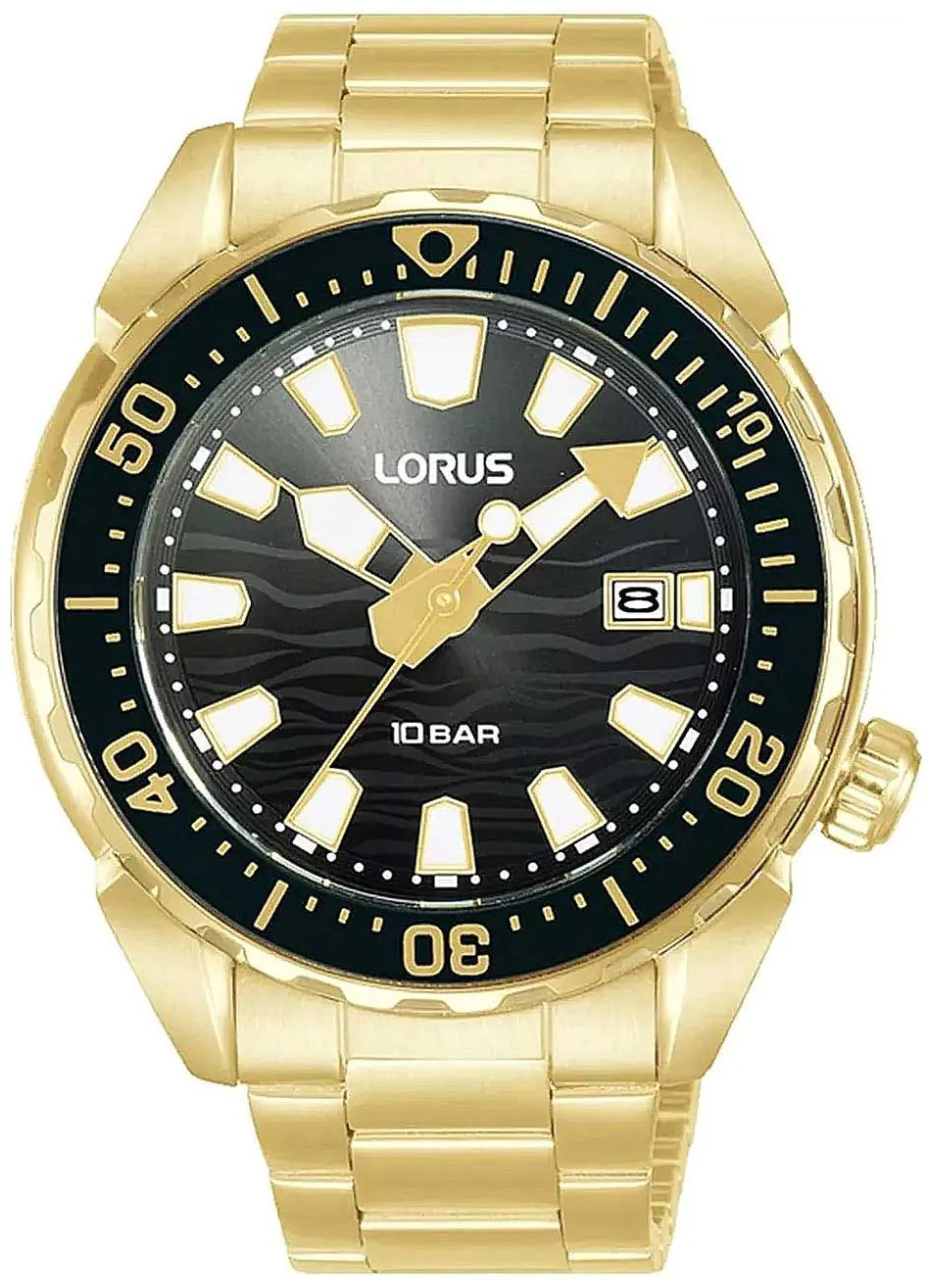Lorus Herrklocka RH950RX9 Sports Svart/Gulguldtonat stål Ø41 mm