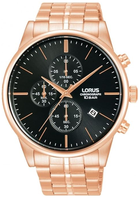 Lorus Herrklocka RM366JX9 Urban Svart/Roséguldstonat stål Ø43 mm