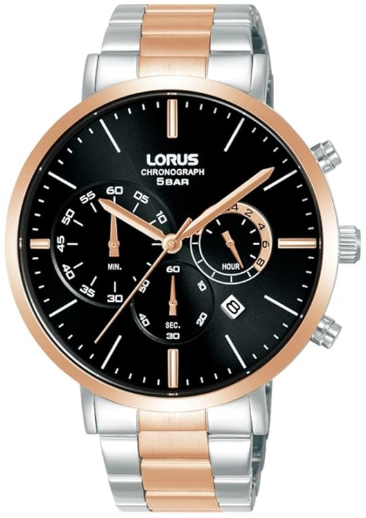 Lorus Herrklocka RT346KX9 Urban Svart/Roséguldstonat stål Ø43 mm