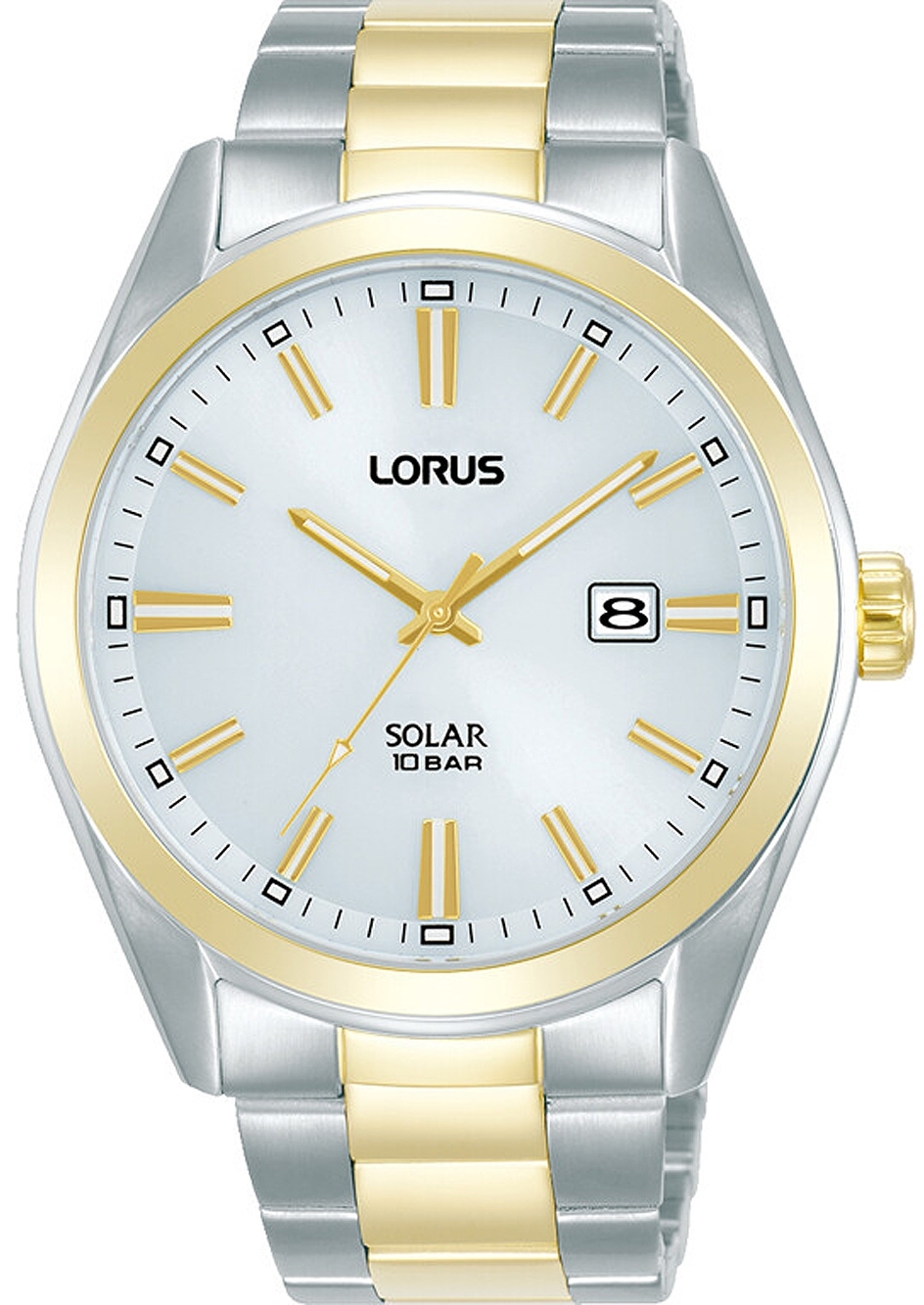 Lorus Herrklocka RX336AX9 Solar Vit/Guldtonat stål Ø42 mm - Lorus