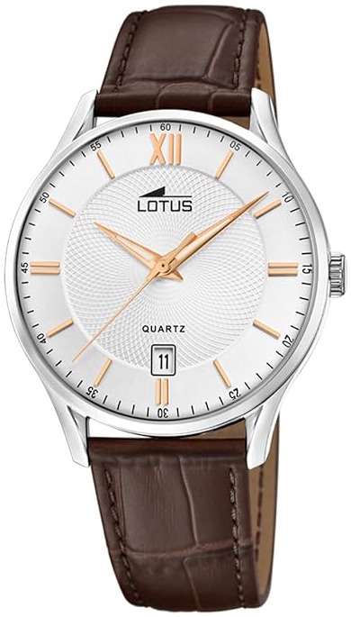 Lotus Herrklocka 18402/H Classic Vit/L&auml;der &Oslash;39 mm