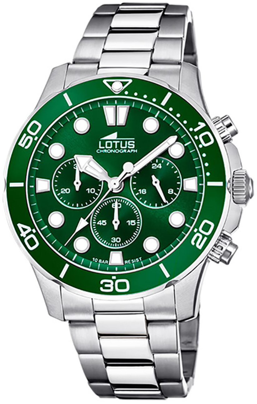 Lotus Herrklocka 18756/2 Excellent Grön/Stål Ø44.5 mm - Lotus