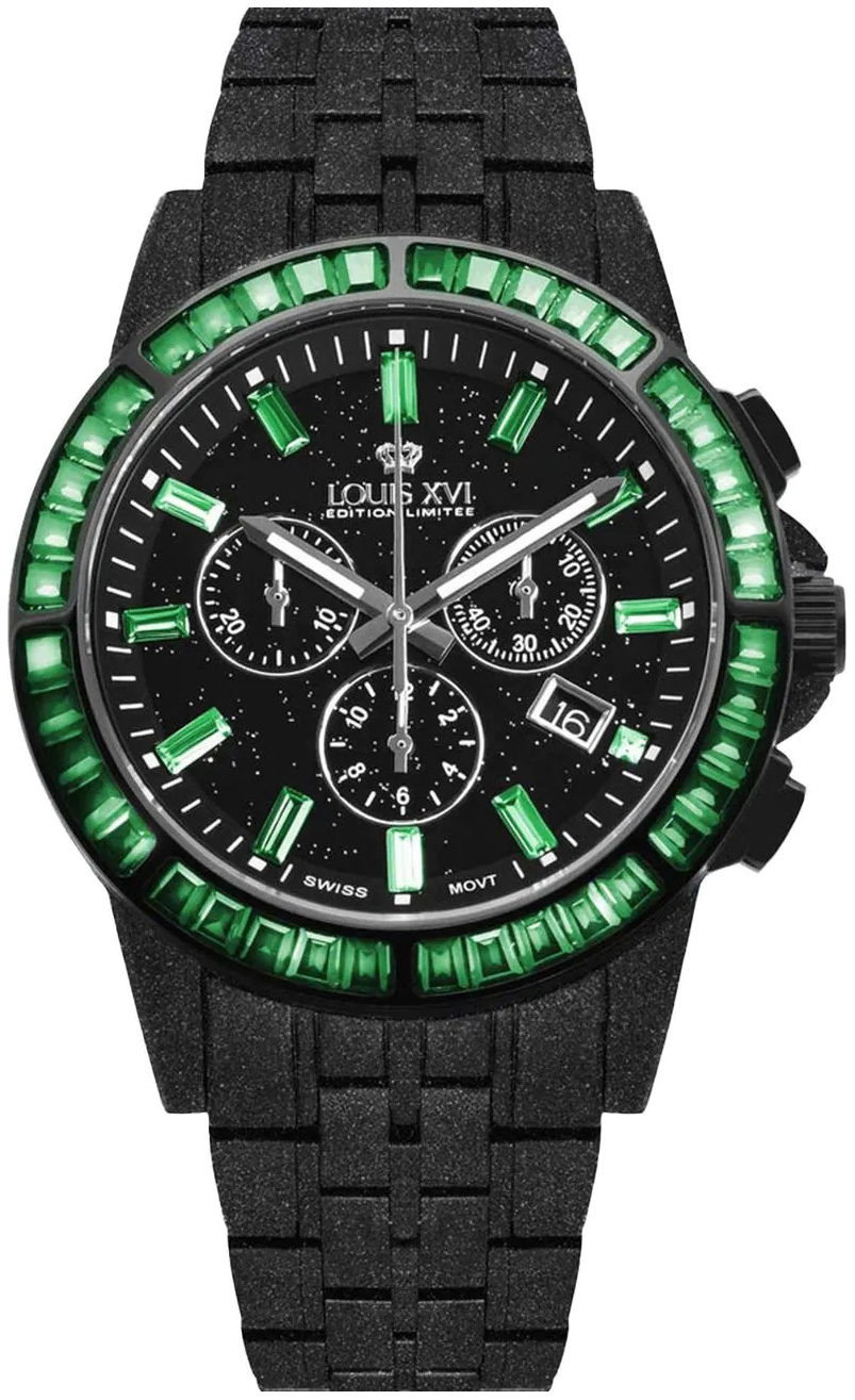 Louis XVI Herrklocka LXVI1182 Majesty Svart/St&aring;l &Oslash;43 mm