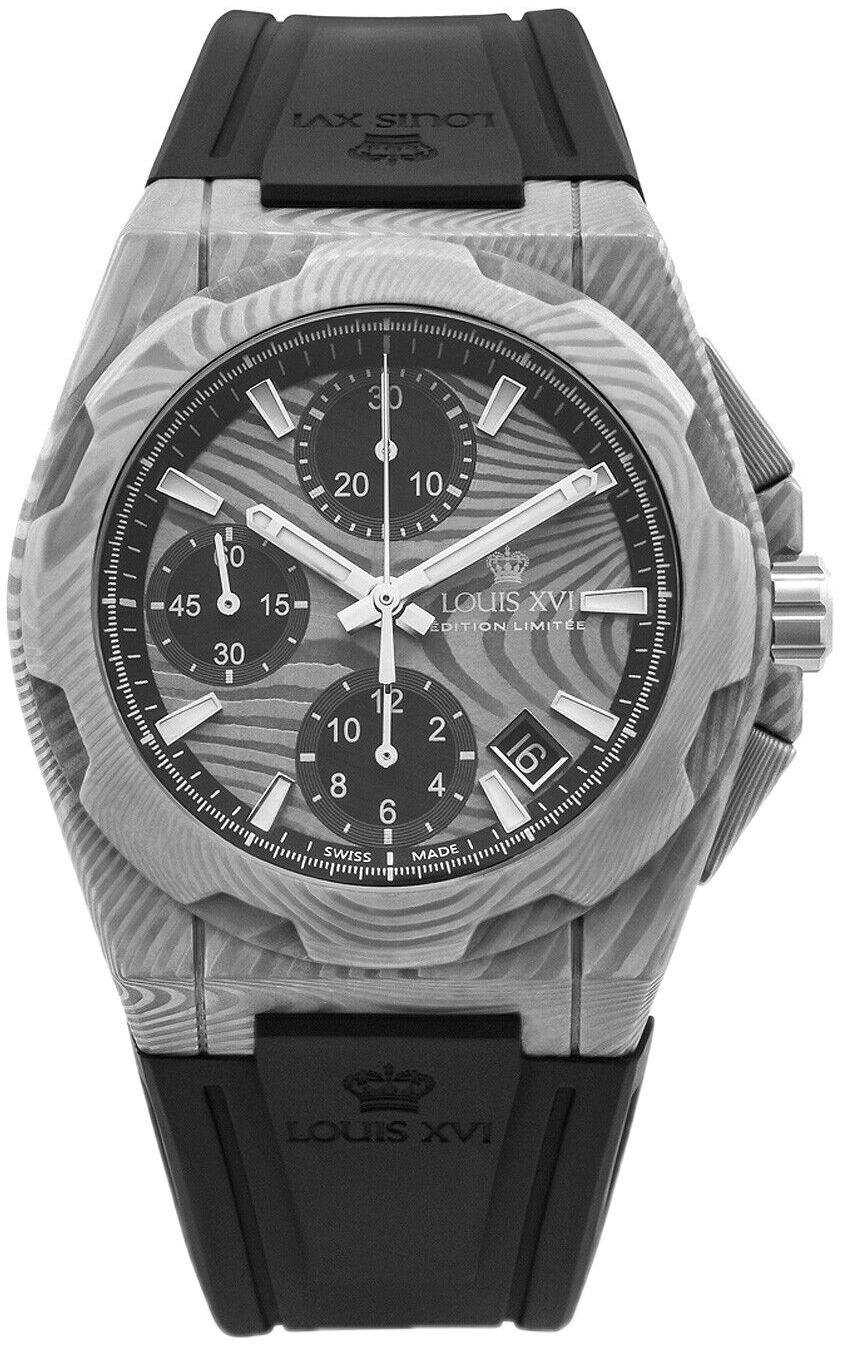 Louis XVI Herrklocka LXVI1201 La Vauguyon Grå/Gummi Ø41 mm - Louis XVI