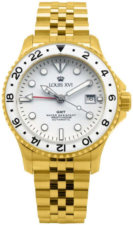 Louis XVI Herrklocka LXVI1431 Mirabeau Vit/Gulguldtonat stål Ø41 mm - Louis XVI