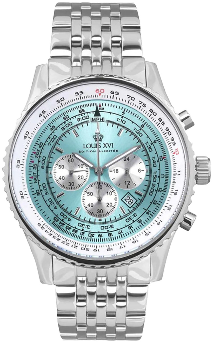 Louis XVI Herrklocka LXVI3422 Artagnan Chrono Turkos/St&aring;l &Oslash;48 mm