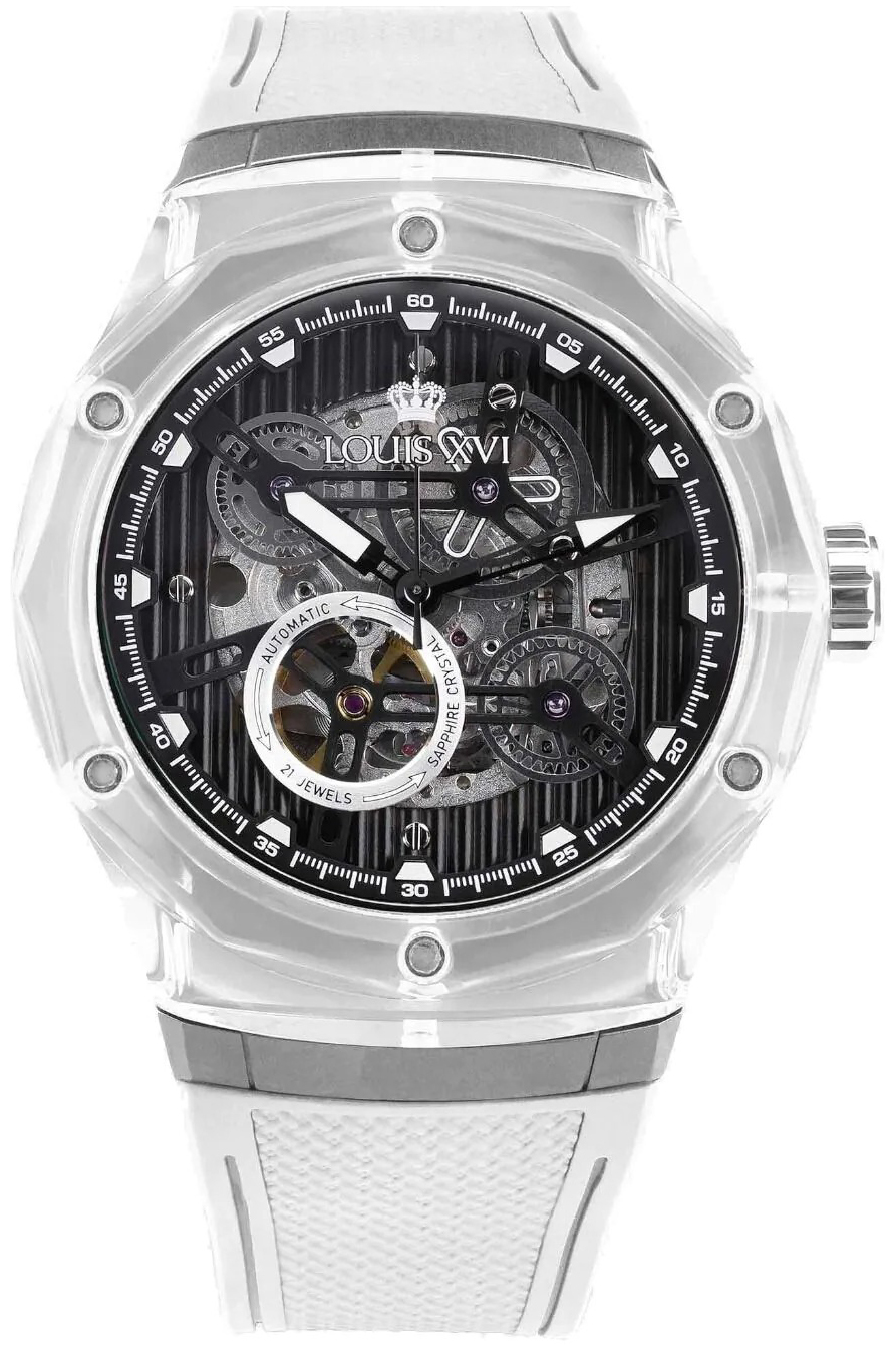 Louis XVI Herrklocka LXVI3820 La Lumiere Svart/Gummi &Oslash;45 mm