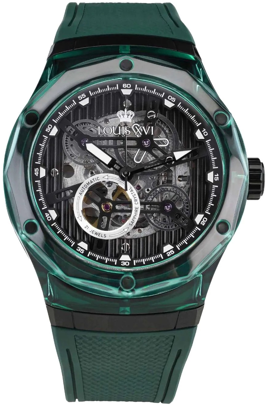 Louis XVI Herrklocka LXVI3825 La Lumiere Svart/Gummi &Oslash;45 mm