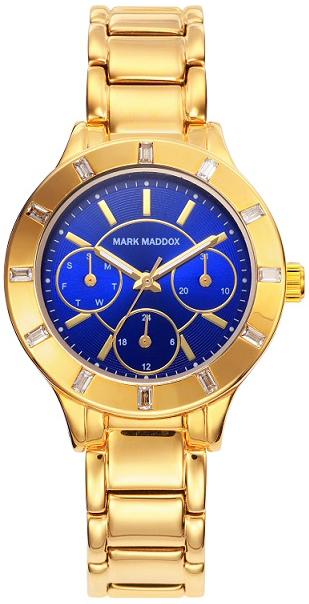 Mark Maddox Damklocka MM7008-37 Classic Blå/Stål Ø32 mm - Mark Maddox