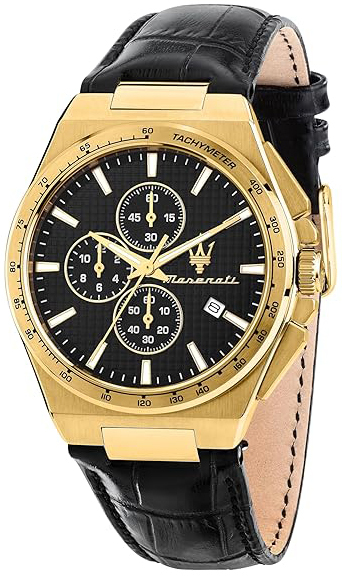 Maserati Herrklocka R8871653001 Velocita Svart/L&auml;der &Oslash;41 mm