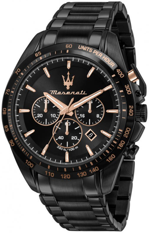 Maserati Herrklocka R8873612048 Traguardo Svart/St&aring;l &Oslash;45 mm