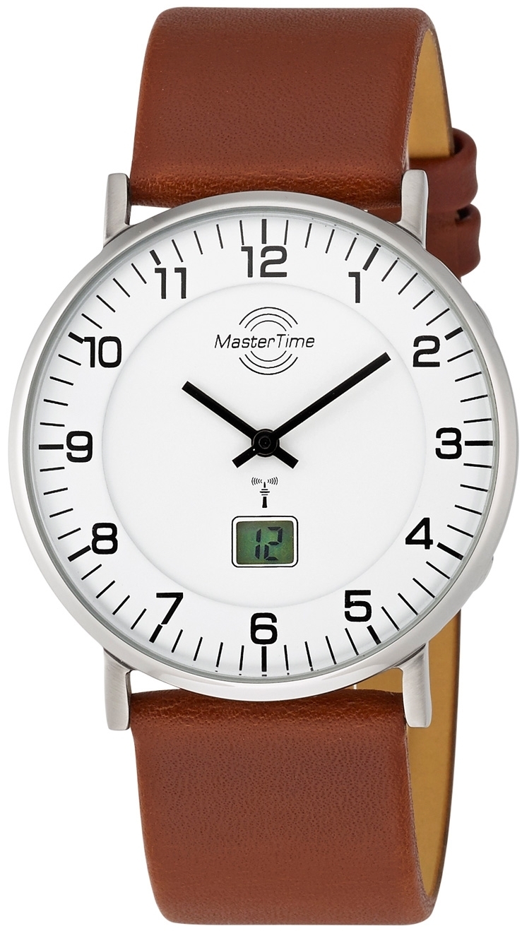 Master Time Herrklocka MTGS-10561-12L Funk Advanced Vit/L&auml;der &Oslash;42 mm