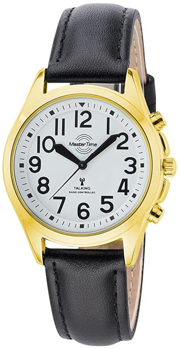 Master Time Damklocka MTLA-10942-12L Talking Vit/L&auml;der &Oslash;38 mm