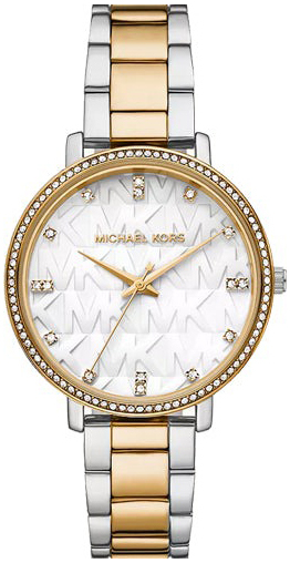 Michael Kors Damklocka MK4918 Pyper Vit/Gulguldtonat stål Ø38 mm - Michael Kors