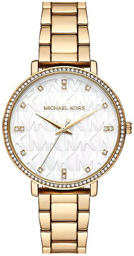 Michael Kors Damklocka MK4919 Pyper Vit/Gulguldtonat stål Ø38 mm - Michael Kors
