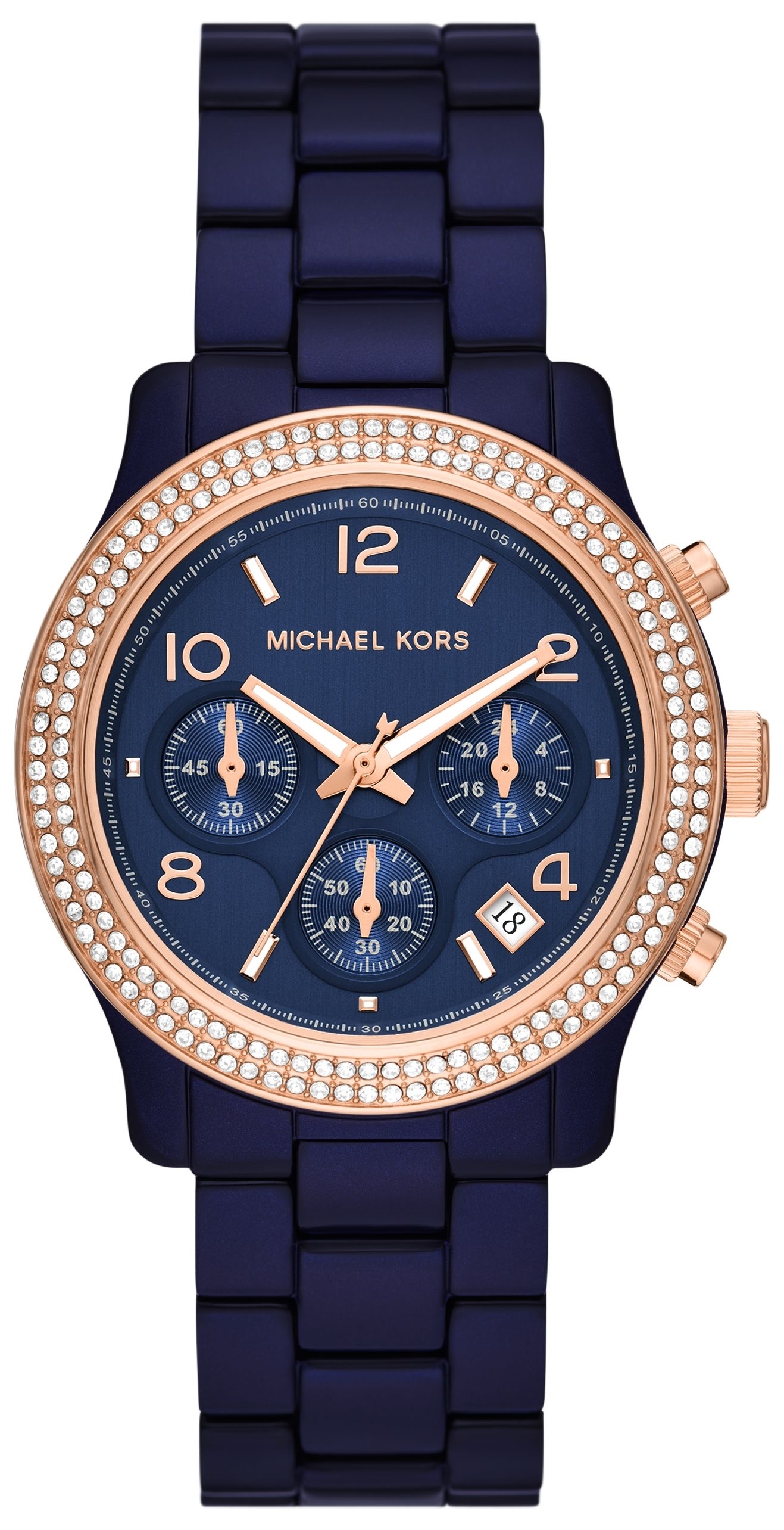 Michael Kors Damklocka MK7423 Runway Blå/Gummi Ø38 mm - Michael Kors