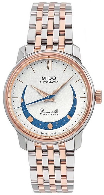 Mido Damklocka M027.207.22.010.01 Baroncelli Vit/Roséguldstonat - Mido