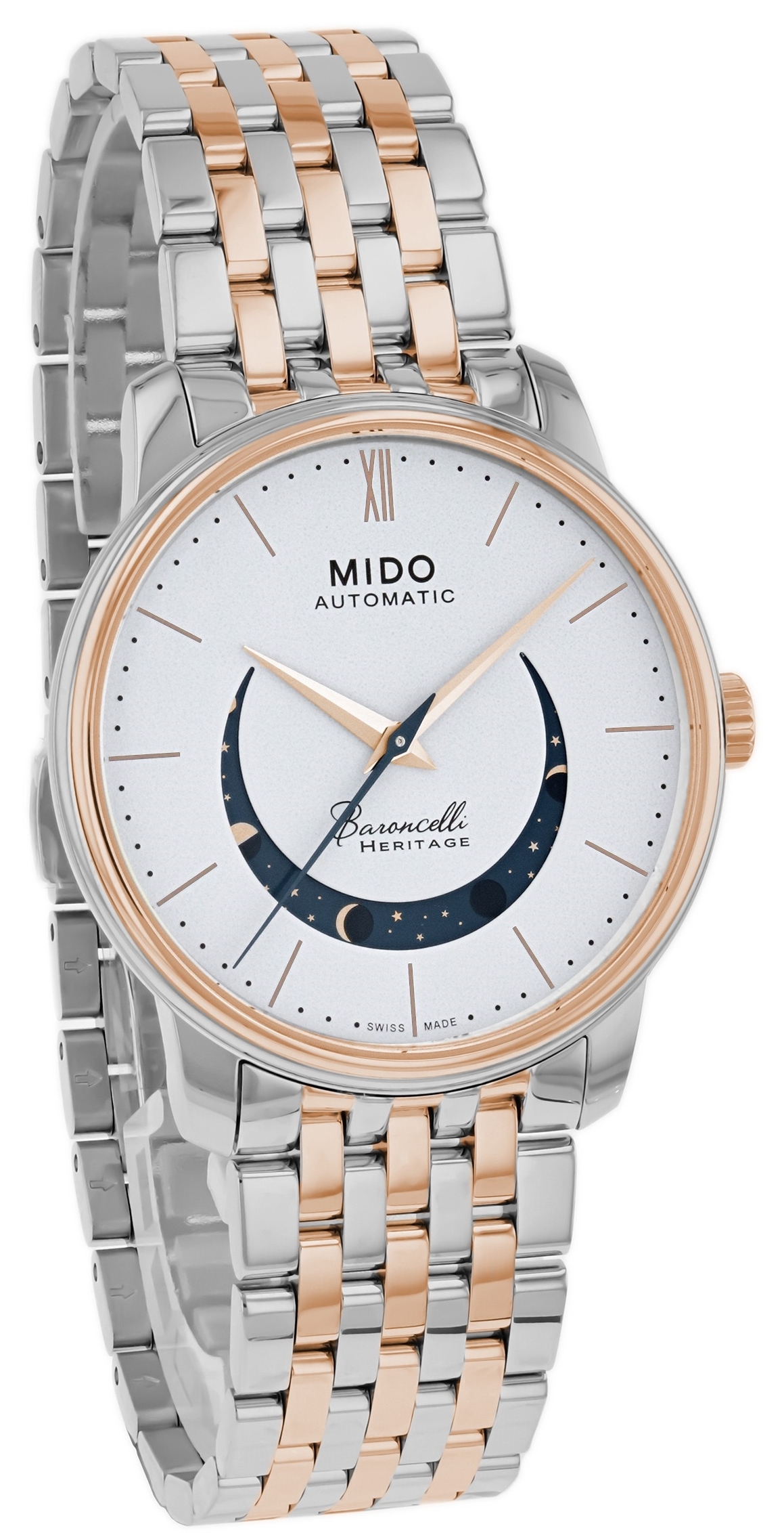 Mido Herrklocka M027.407.22.010.01 Baroncelli Vit/Roséguldstonat - Mido