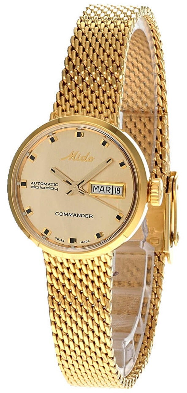 Mido Damklocka M7169.3.72.13 Commander Guld/Gulguldtonat stål Ø23.5 - Mido