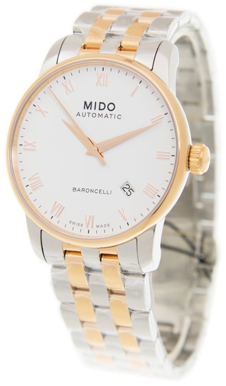 Mido Herrklocka M8600.9.N6.1 Baroncelli Vit/Roséguldstonat stål - Mido