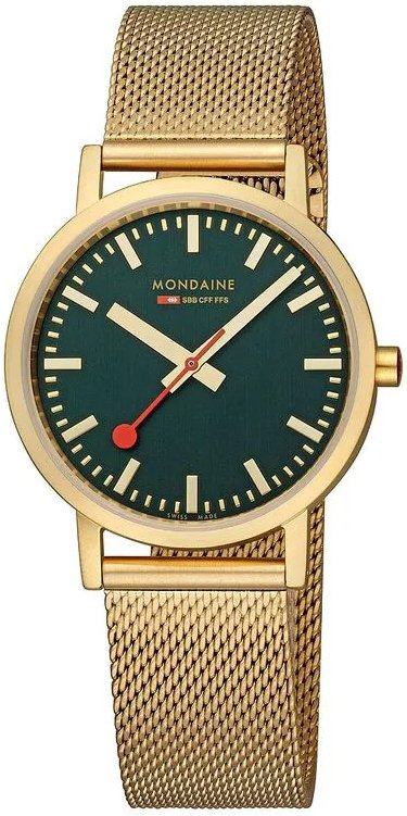 Mondaine Damklocka A660.30314.60SBM Classic Grön/Gulguldtonat stål - Mondaine