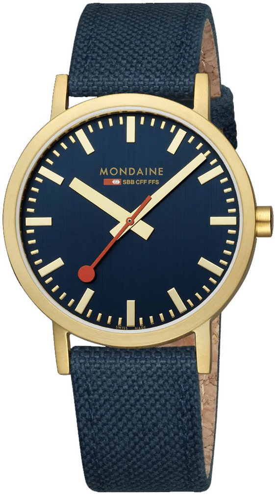 Mondaine A660.30360.40SBQ Classic Blå/Läder Ø40 mm - Mondaine