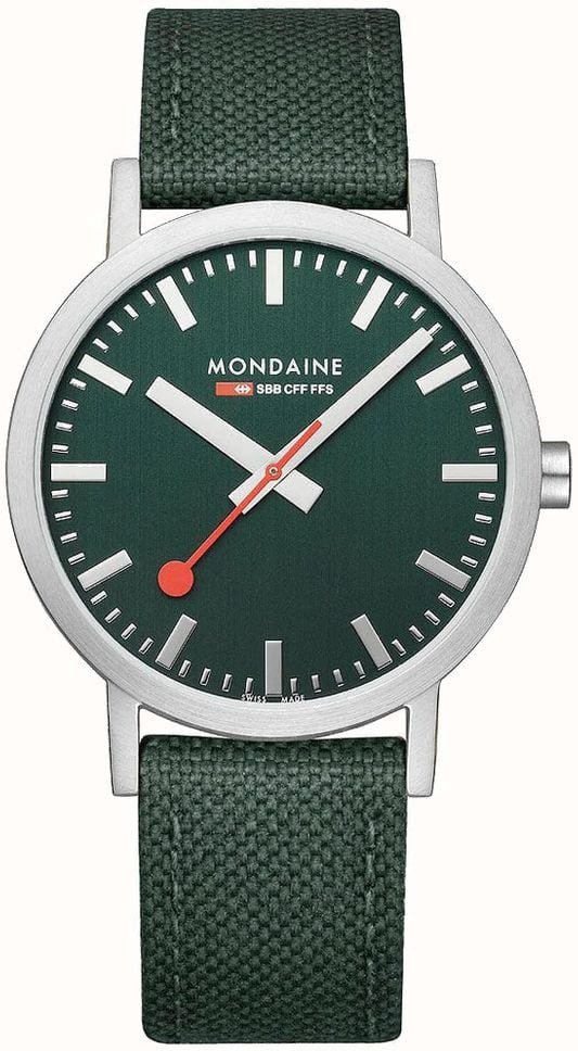 Mondaine A660.30360.60SBF Classic Grön/Läder Ø40 mm - Mondaine