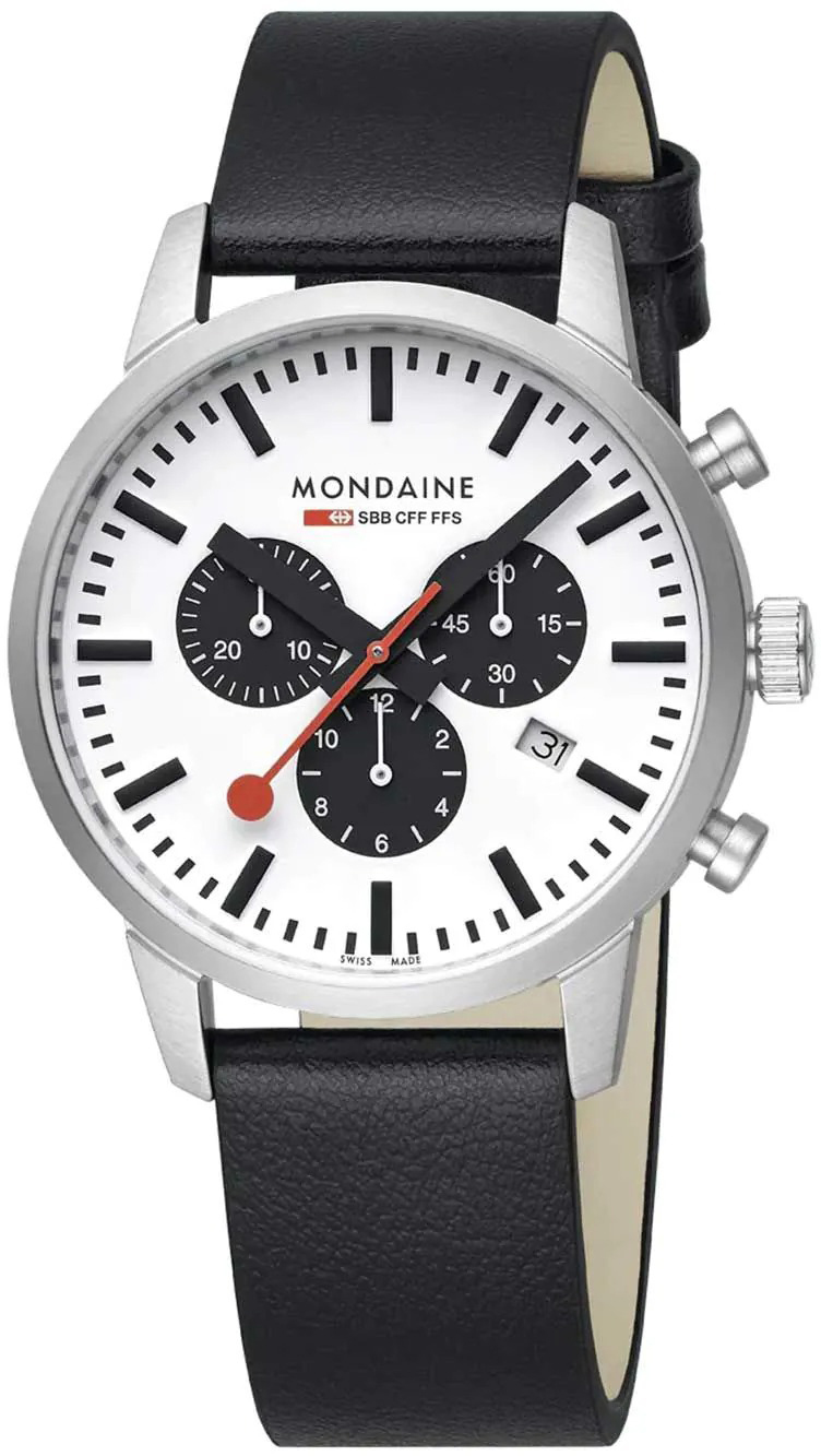 Mondaine Herrklocka MSD.41410.LBV Neo Vit/L&auml;der &Oslash;41 mm