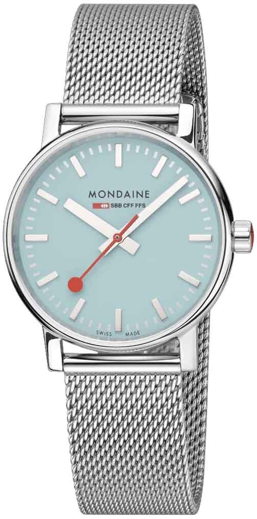 Mondaine Damklocka MSE.35140.SM Evo2 Turkos/Stål Ø35 mm - Mondaine