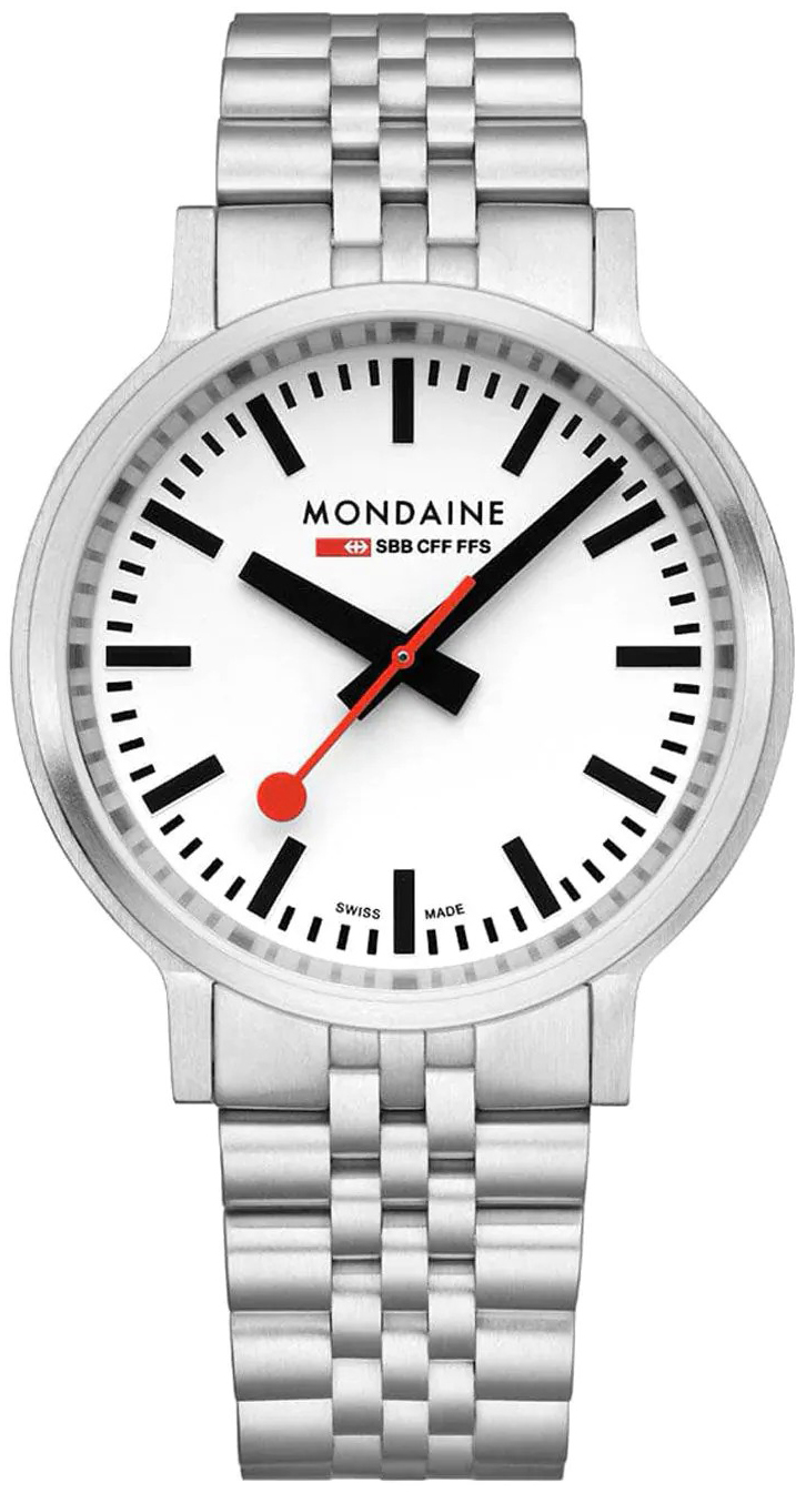 Mondaine Herrklocka MST.4101B.SJ.2SE Stop2Go Vit/St&aring;l &Oslash;41 mm