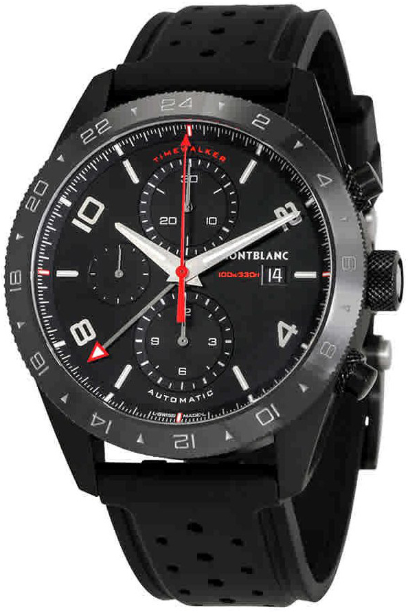 Montblanc Herrklocka 116101 Timewalker Svart/Gummi &Oslash;43 mm