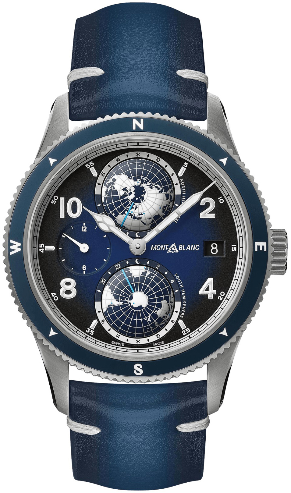 Montblanc 1858 Herrklocka 125565 Blå/Läder Ø42 mm - Montblanc