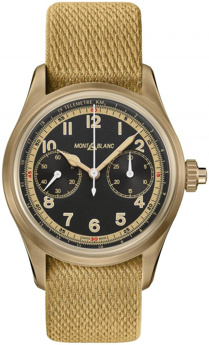 Montblanc 1858 Herrklocka 125583 Svart/Textil Ø42 mm - Montblanc