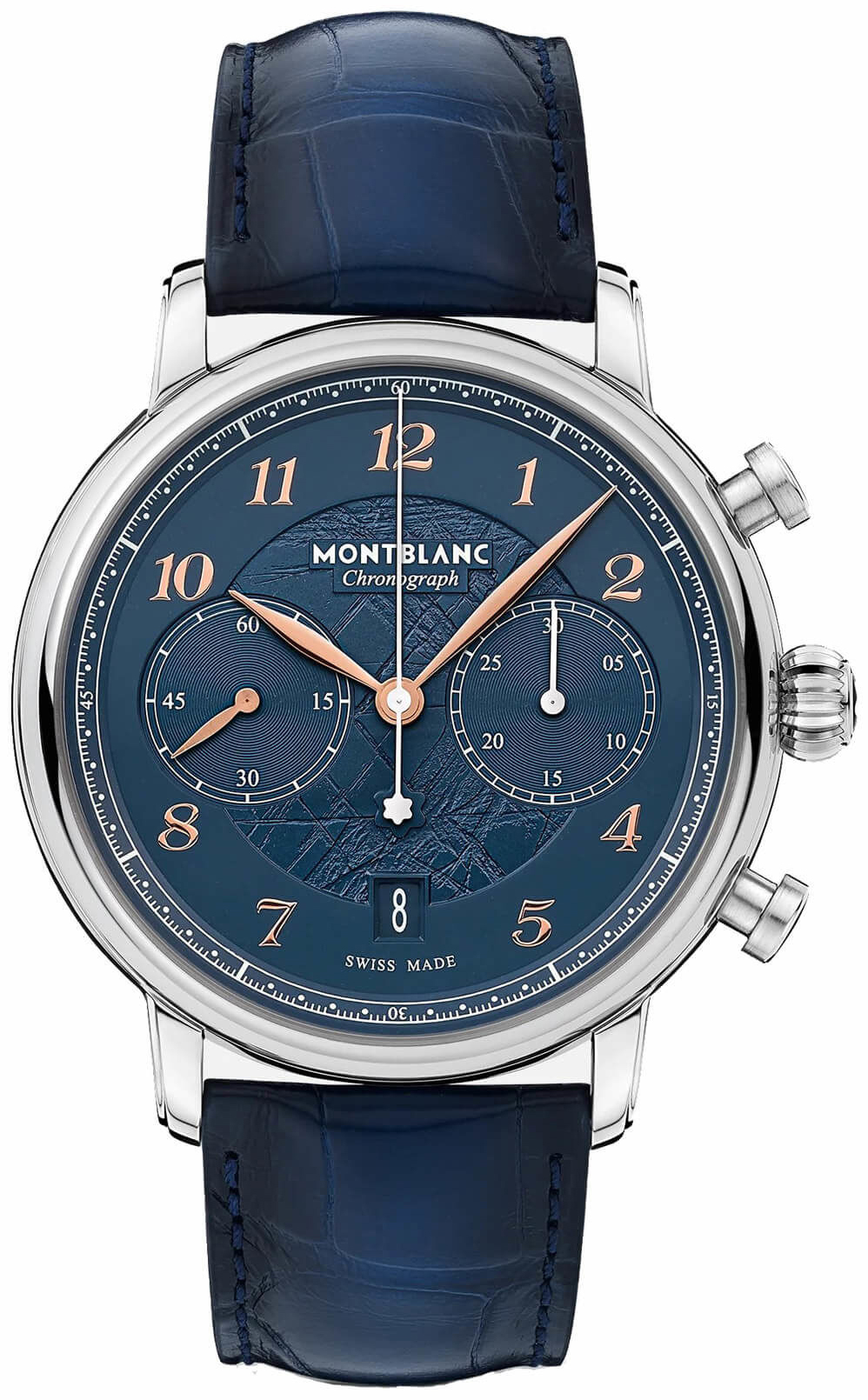 Montblanc Herrklocka 129626 Star Legacy Blå/Läder Ø42 mm - Montblanc
