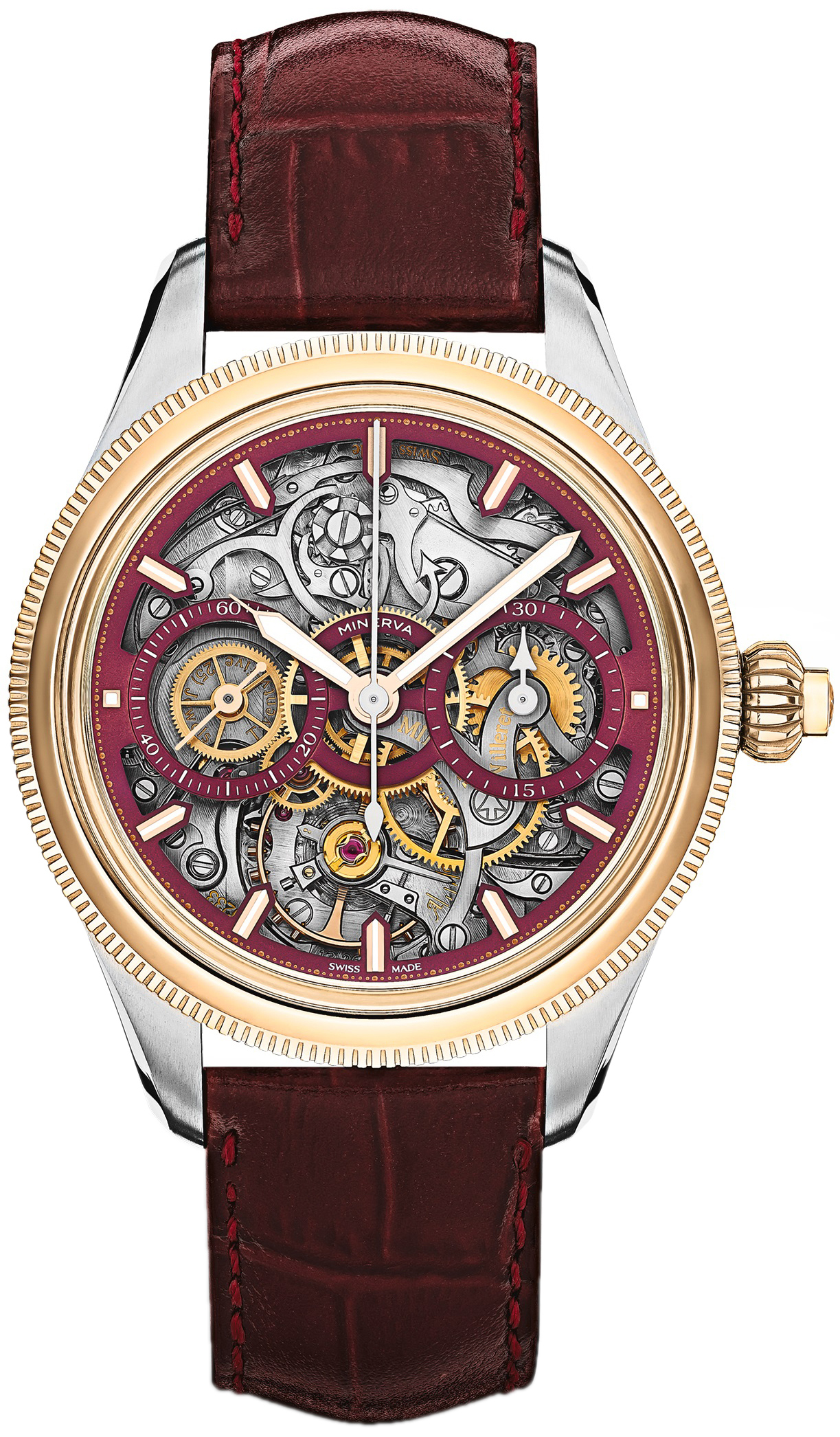 Montblanc Herrklocka 136354 The Unveiled Skelettskuren/L&auml;der &Oslash;39 mm
