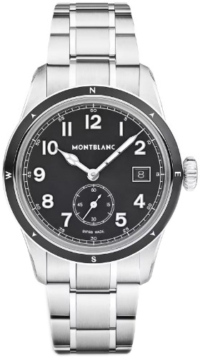 Montblanc 1858 Herrklocka 136355 Svart/St&aring;l &Oslash;38 mm
