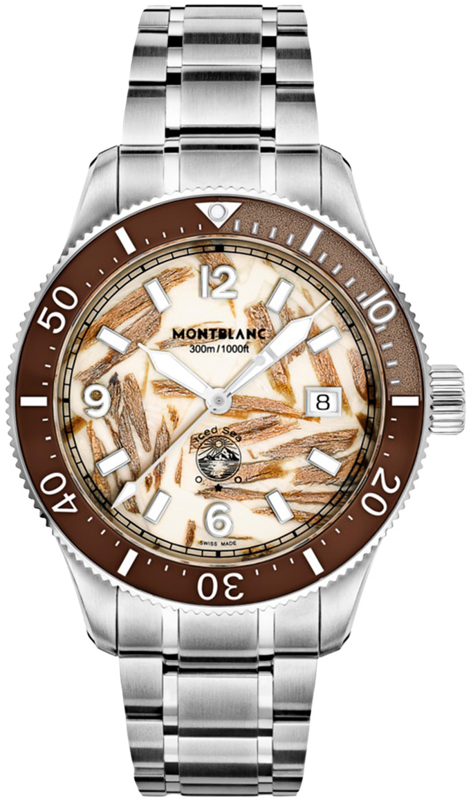 Montblanc Herrklocka 137211 Iced Sea Beige/St&aring;l &Oslash;41 mm