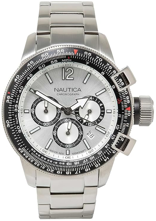 Nautica Herrklocka NAPBFCF04 Pacific Beach Silverfärgad/Stål Ø46 mm - Nautica