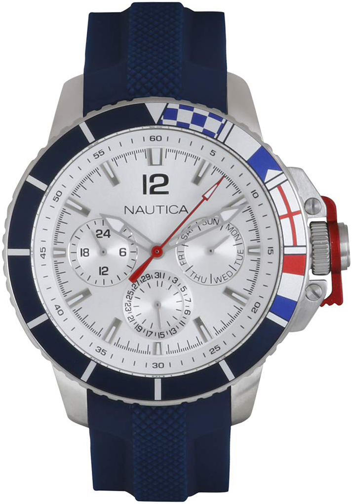 Nautica Herrklocka NAPBHP903 Silverfärgad/Gummi Ø46 mm