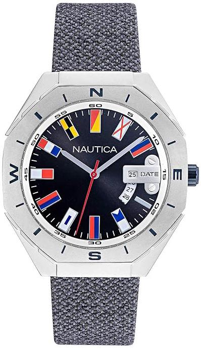 Nautica Herrklocka NAPBPS012 Battery Park Svart/Textil Ø44 mm - Nautica