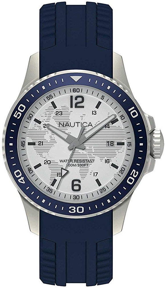 Nautica Herrklocka NAPFRB005 Freeboard Silverfärgad/Gummi Ø44 mm